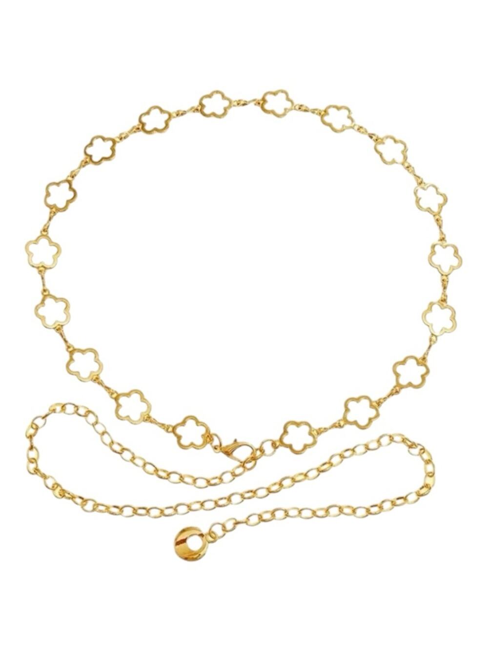 Gold Clover Leaf Waist Chain Belt